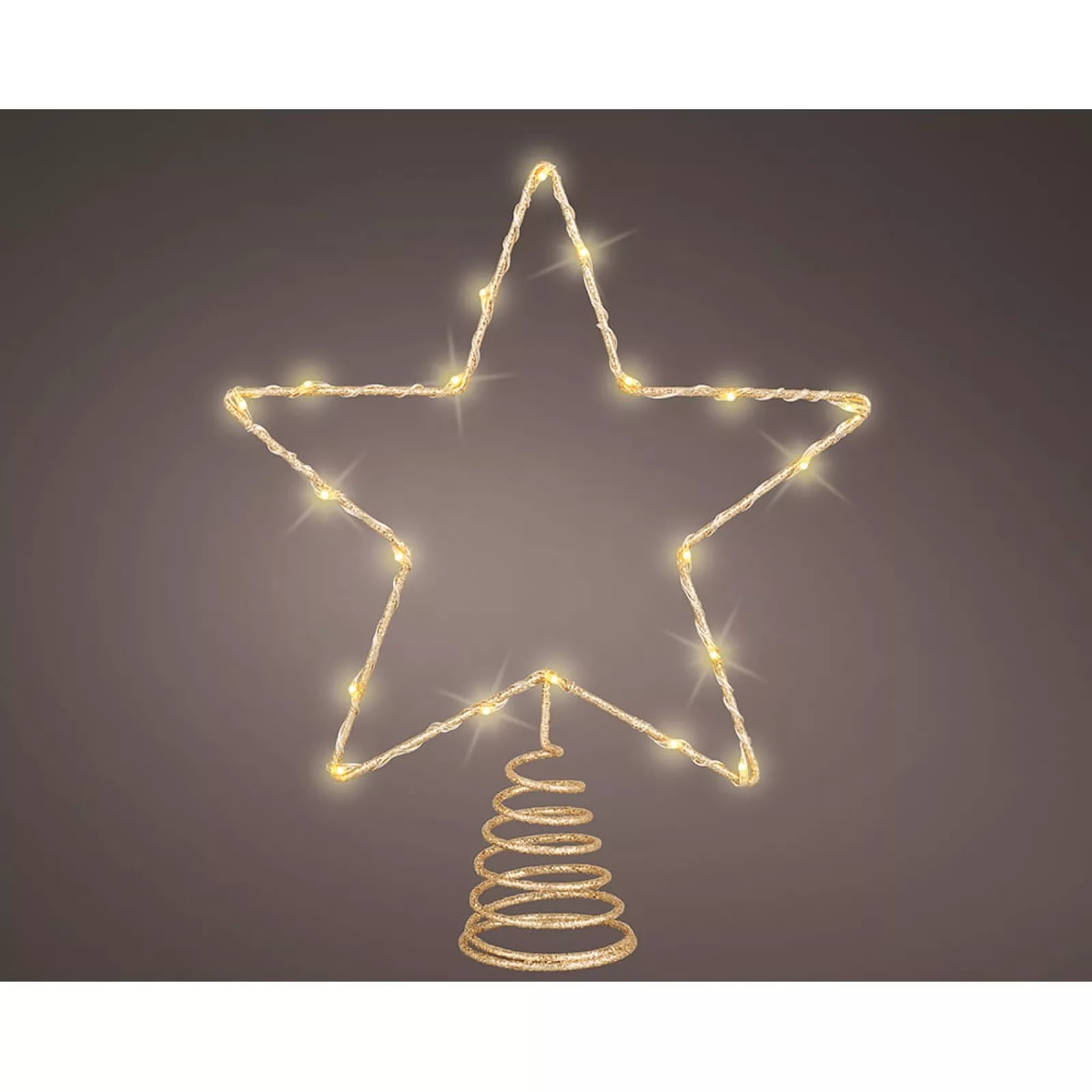 ADORNO ESTRELLA NAVIDAD DORADA 20 LEDS