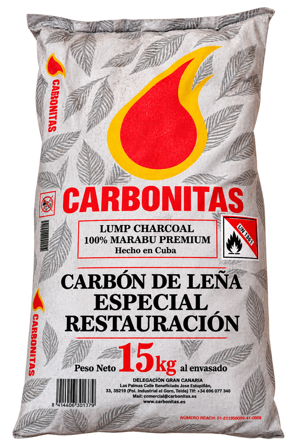 BOLSA CARBONITAS 3KG 100% MARABU CALIDAD PREMIUN
